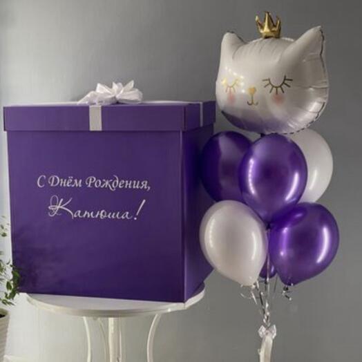 Шары в коробке цвет и текст любой