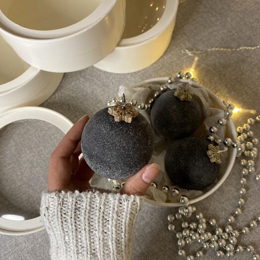 Набор свечей - бархатные шары