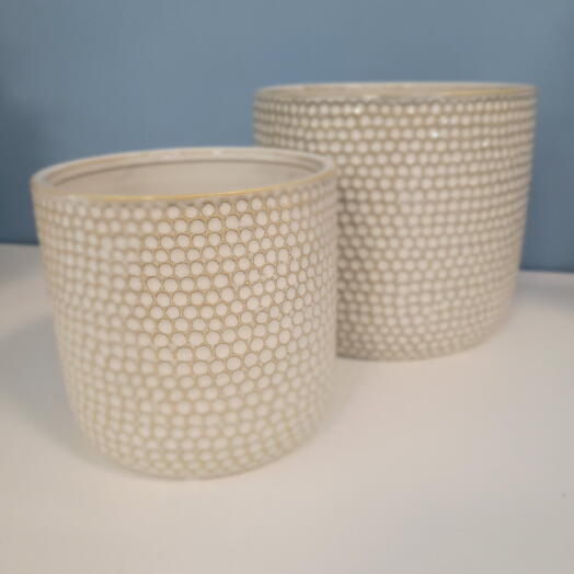 Набор керамических кашпо Соты 13,5  и 17 см