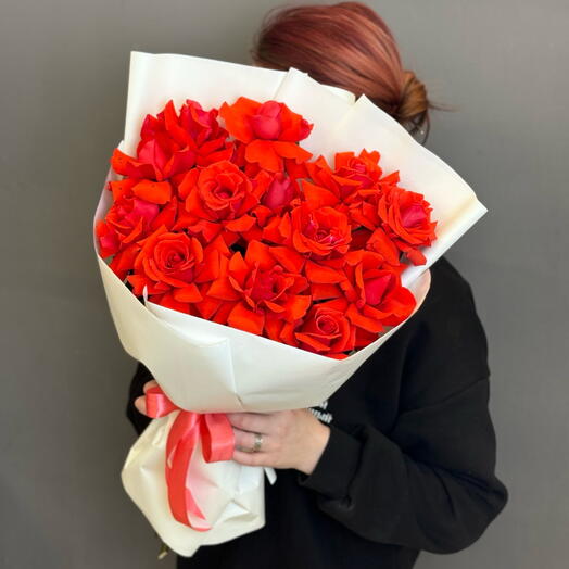 Моно букет из французских роз «Нина» 13 шт.🌹