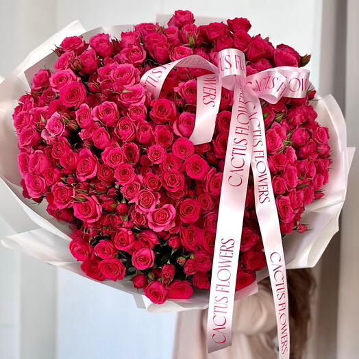 WOW букет «УДИВИ ЕЁ» из 51 кустовой розы 🌹