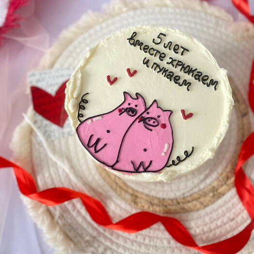 Торт со свинками на годовщину 1кг