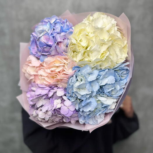 Гортензия воздушная микс 5 штук 🩷💜 для любимой женщины♥️ без повода