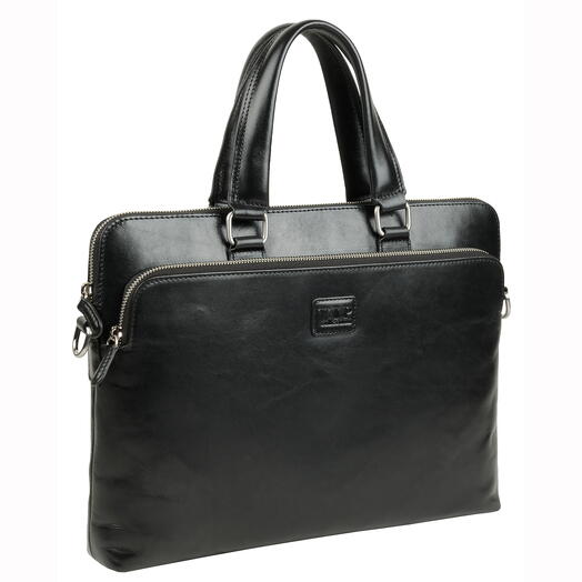 Сумка для ноутбука и документов нат.кожа 14,3"-15,6" VIP COLLECTION арт.004-LH-BLACK