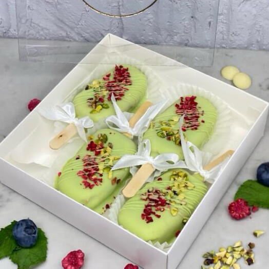 Чизкейк эскимо на палочке «Фисташка малина»