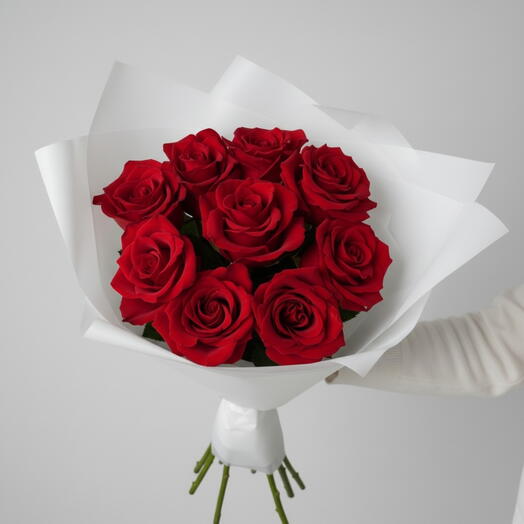 🌹Букет из 9 бордовых роз🌹