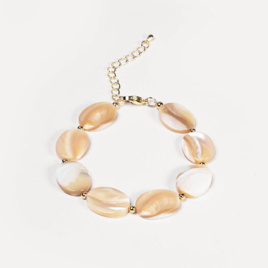 Браслет Крокус Кофейный перламутр 14K 21 см (BRA1106)
