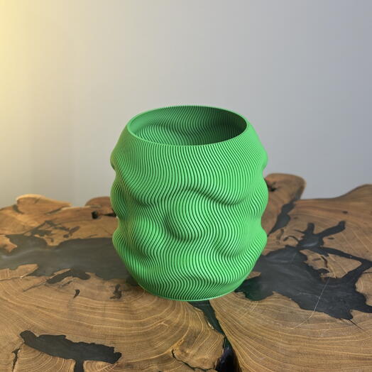 Ваза 3D Лоу Зеленая