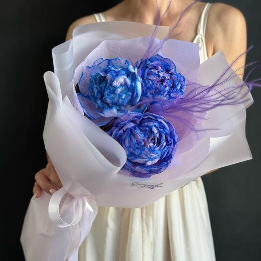 Пионы синие космические букет ВАУ💙🔥🎁