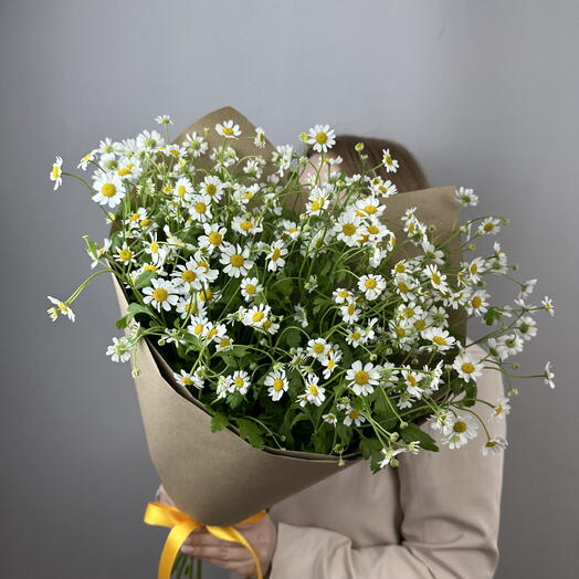 Полевой букет 💛Ромашки в крафте 7шт. Летний дофамин🌼