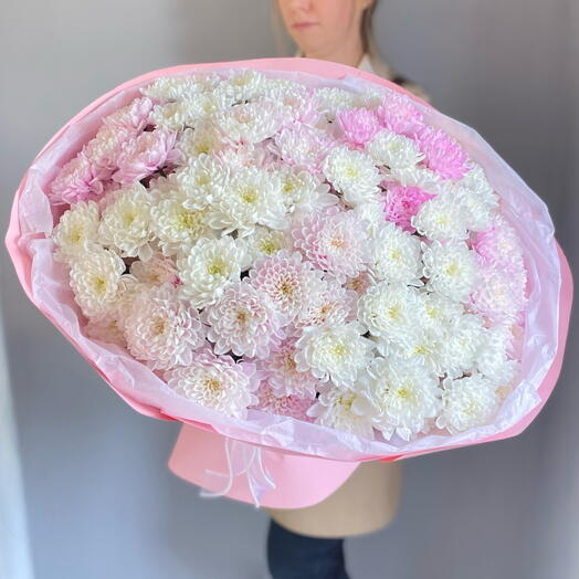 Букет-гигант из нежных кустовых хризантем🌸🤍 Алтай