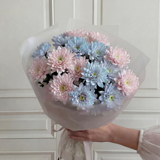 Дофаминовый букет из кустовых хризантем (5 веток) от XOFLOWERS