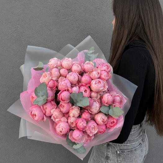 Pink Peony Spray Roses