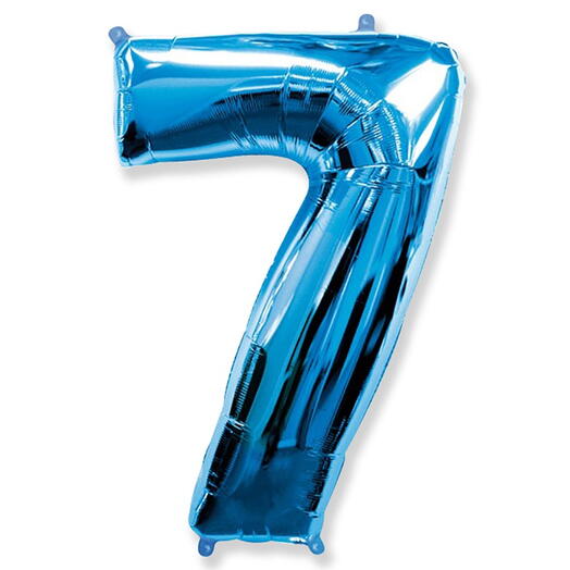 Цифра гелиевая 7 синяя