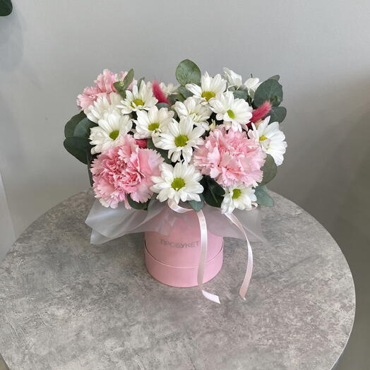 Композиция нежно - розовая с ромашкой 🌸🤍