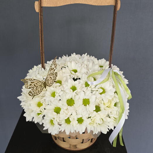 Корзина с ромашкоми