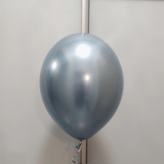 Шар хром (голубой) Glossy Blue с гелием. Гелиевые воздушные шарики на любое мероприятие, день рождения, юбилей корпоратив