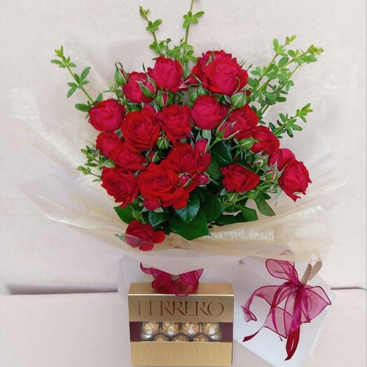 Red roses + Fererro Rocher