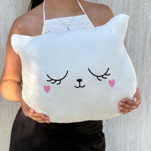Мягкая игрушка подушка кошечка