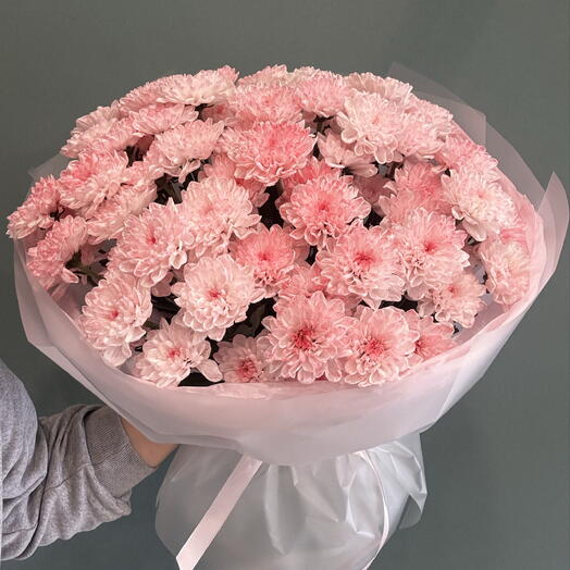 Нежно розовые хризантемы 13 шт 💝