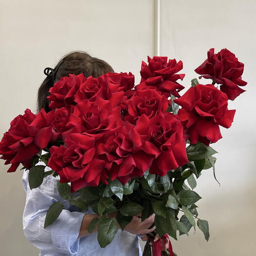 Букет из 15 красных французских роз