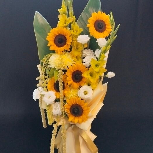 Яркий летний букет с подсолнухами: 79 см солнечного настроения и фактур 😍🌻
