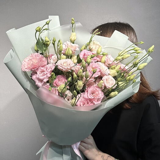 Букет из розовой эустомы🌸