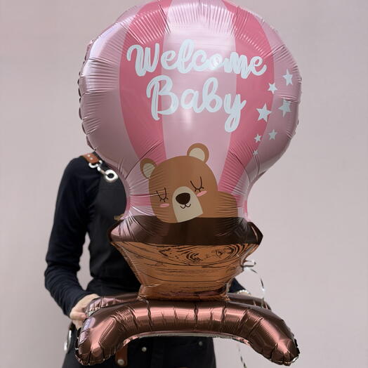 Шарик «Welcome Baby» розовый