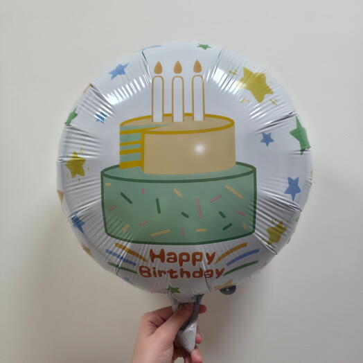 Шар фольгированный с гелием "С Днем рождения! Тортик» (18"/45см)