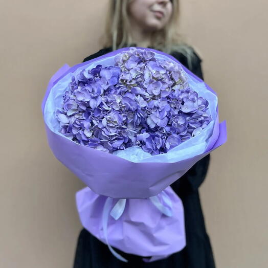 Букет сиреневых гортензий (3 шт)