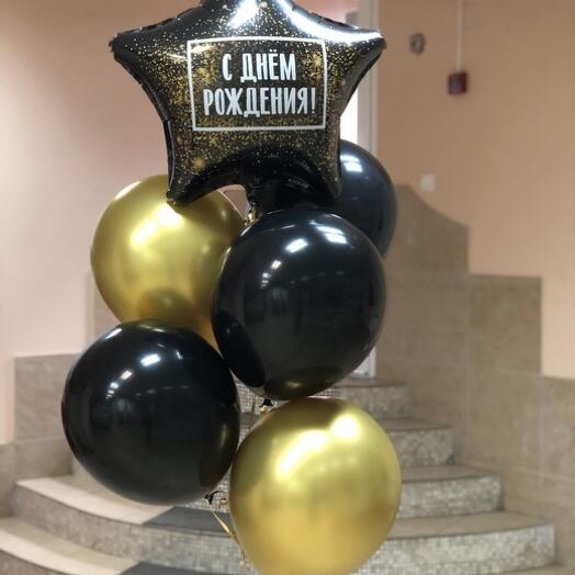 fountain "Happy birthday" of 6 balls