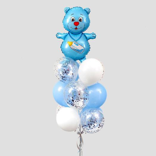 Children's balloon fountain "To our little one" of 13 pieces
