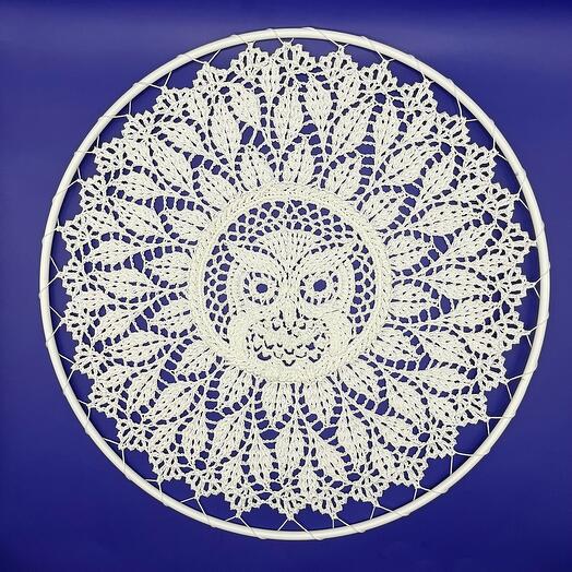 Wall panel "Owl", dream catcher