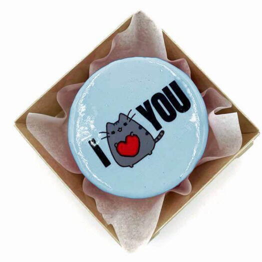 Бенто торт «I love you» голубой