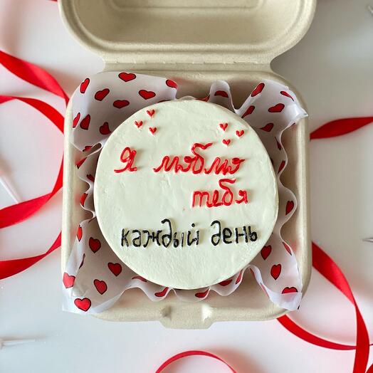 Бенто торт «Плевать на 14 февраля Я люблю тебя каждый день» торт любимому и любимой, на праздник, без повода, каждый день