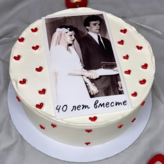 Торт на годовщину для родителей с фотографией с днём рождения романтичный на 25 лет 40 лет 50лет