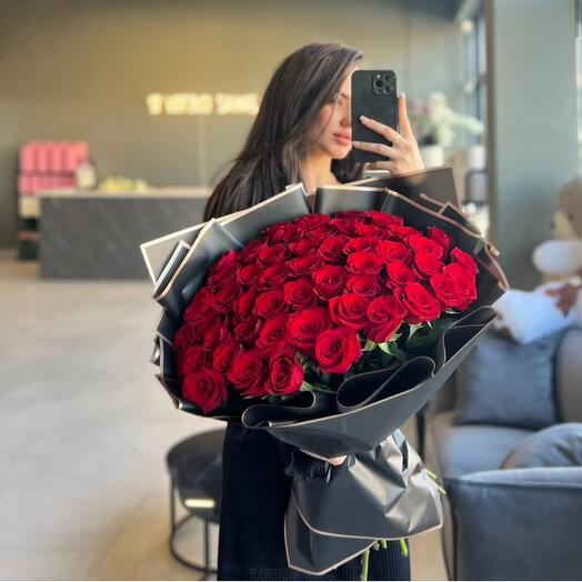 51 rosas con embalaje