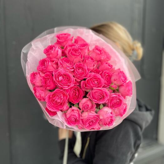 💕9 кустовых пионовидных роз Пинк дидикейшн
