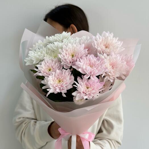 Хризантемы кустовые розовые