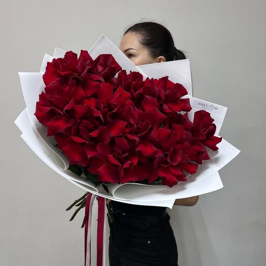 Французские красные розы 0044