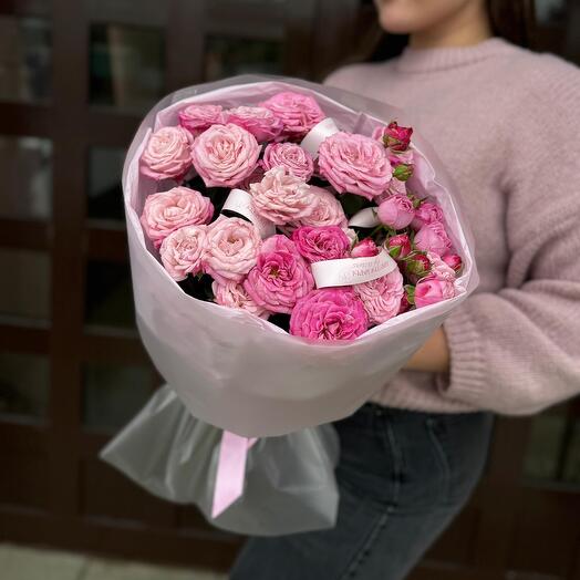 🍂Монобукет из кустовых роз