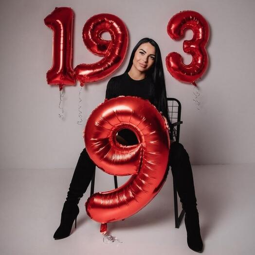 Воздушные шары цифры 4шт