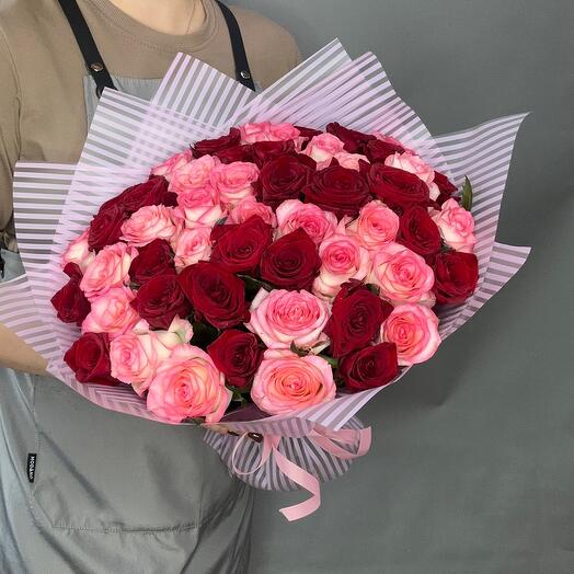 Букет из 51 розы микс 50 см