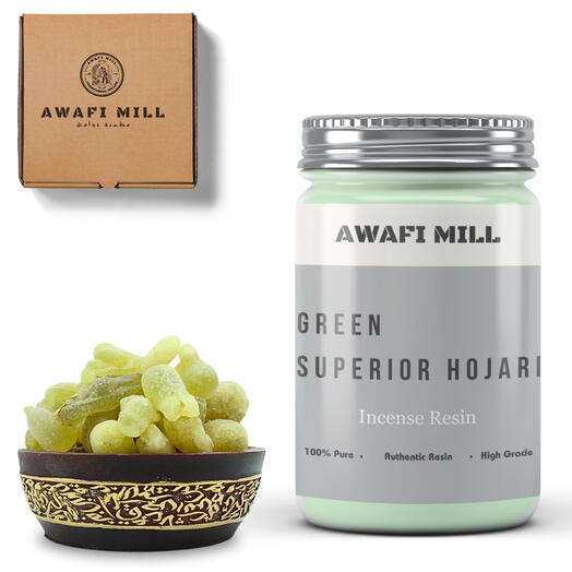 AWAFI MILL Green Hojari Superior | Royal Fragrance Tears - Bottle of 100 Gram