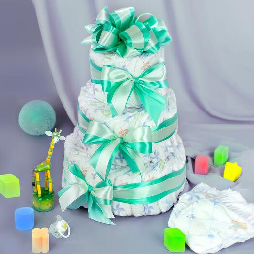 Торт из памперсов для МАЛЫША