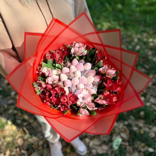 Strawberries with alstroemeria