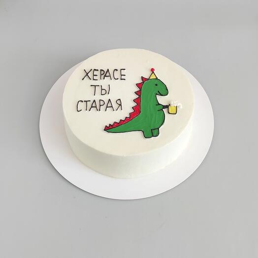 Торт для девушки с динозавром