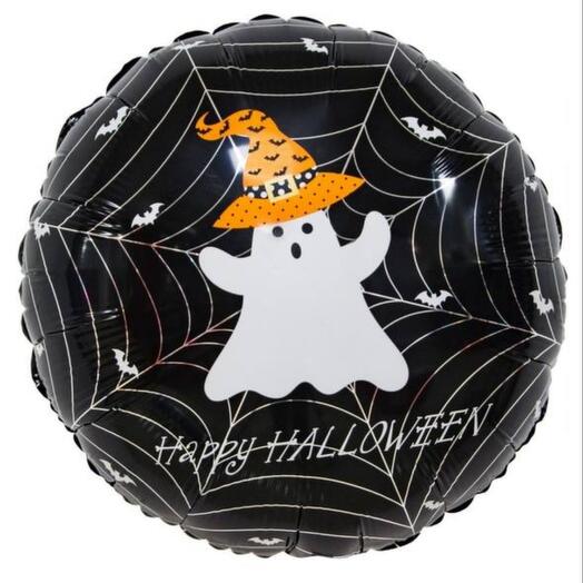 Черный круглый воздушный шар хэллоуин Halloween