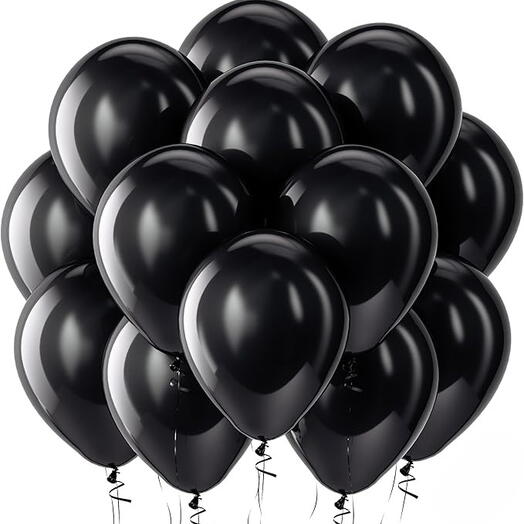 15 Black Helium Balloons Set