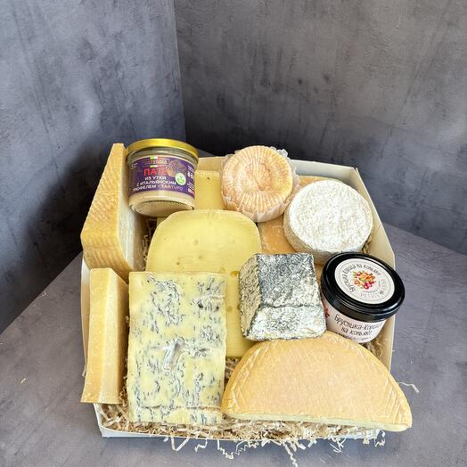 Вкусный подарочный набор сыров Идеально к вину макси